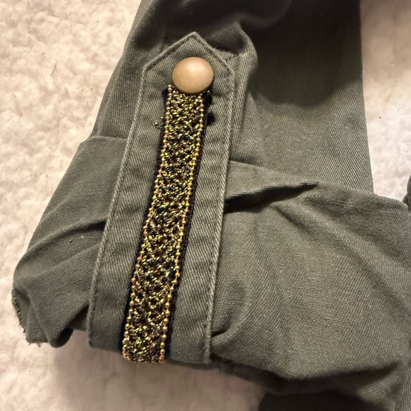 Democracy Women's Olive Green utility Jacket with Lace-Up Back-medium - Picture 5 of 12